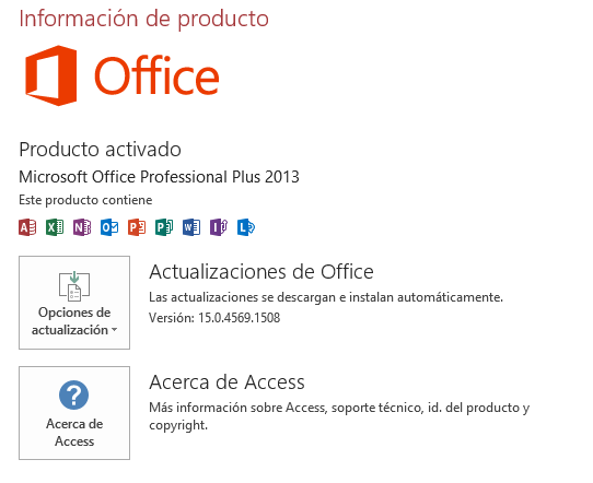 Actualización de Access 2013